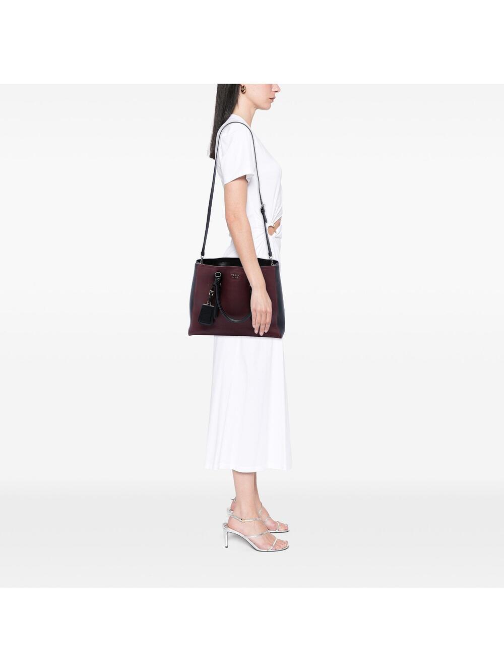 Prada Medium Bicolor City Calf Double #374421P97B - Picture 6 of 6